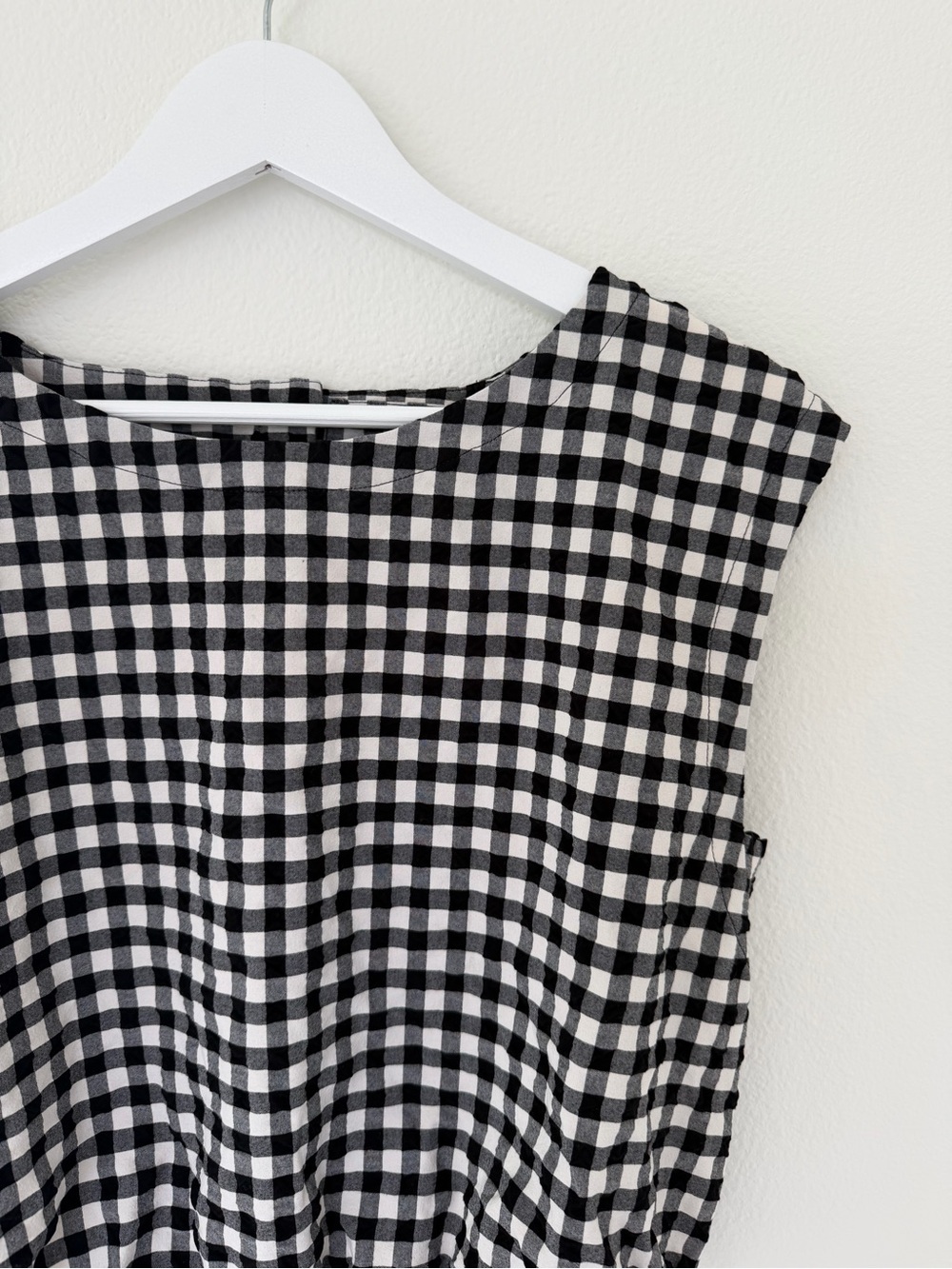Maeve Anthropologie Black & White Gingham Crop Top Size Medium - Picture 5 of 11